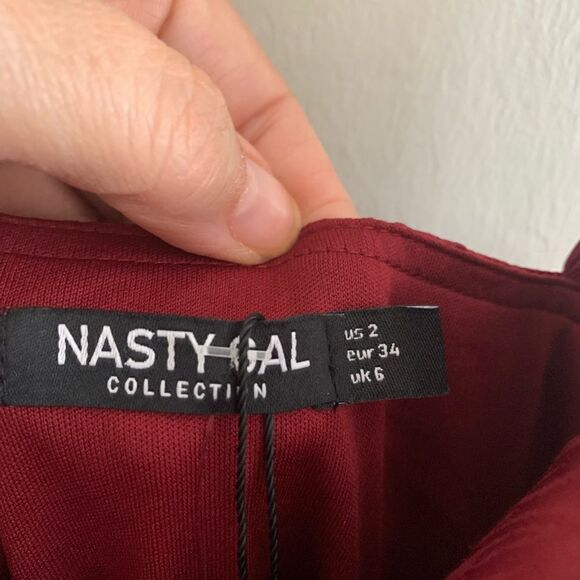 NWT Nasty Gal Raspberry Ruched Mini Dress size 2 - Picture 4 of 8